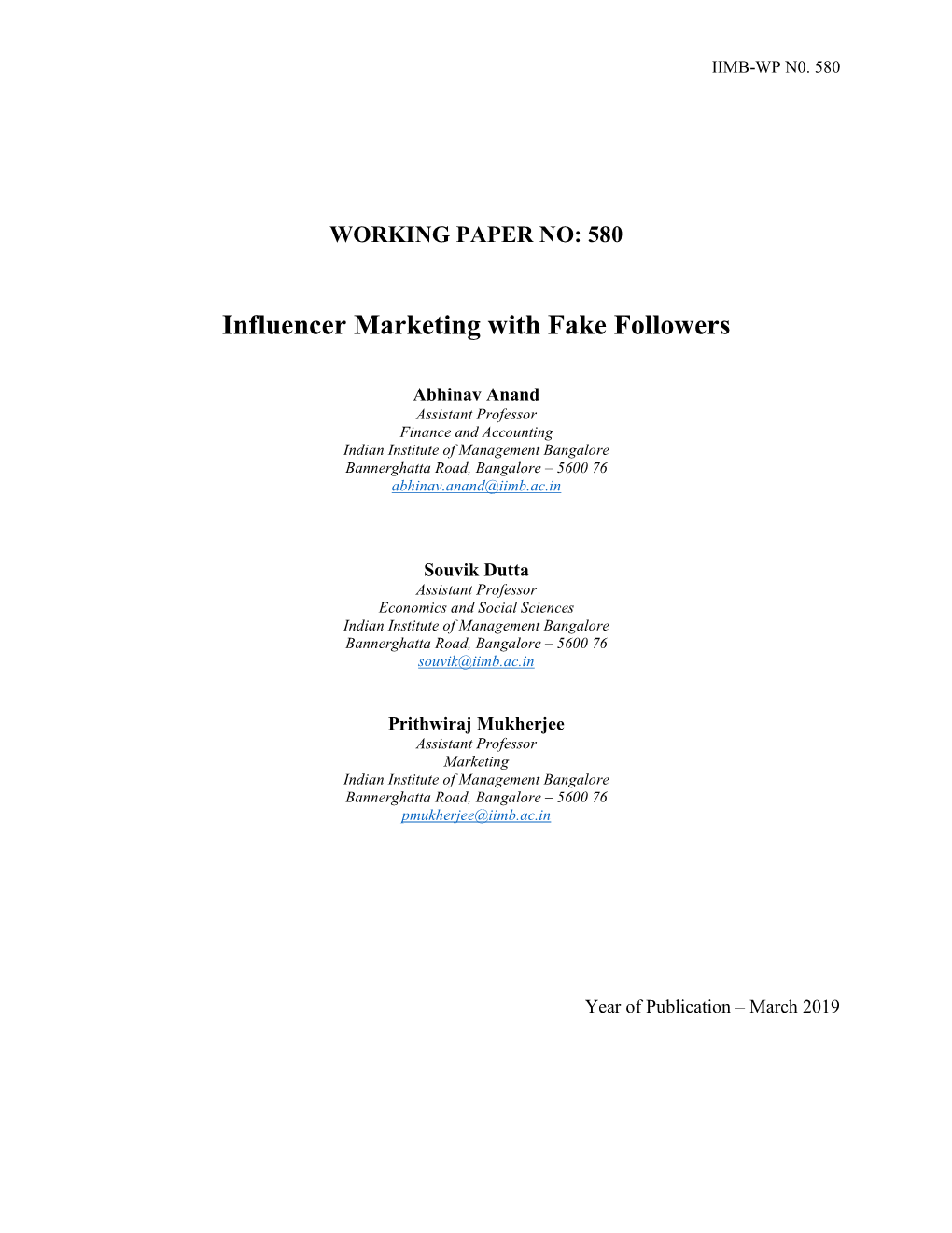 Influencer Marketing with Fake Followers