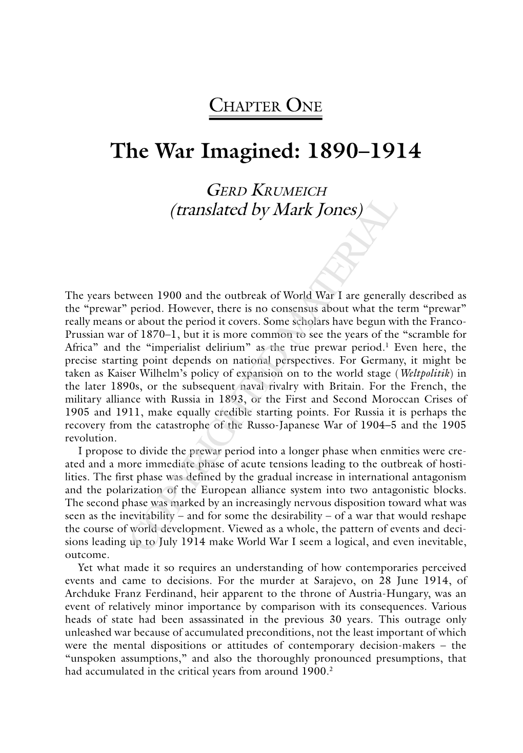 The War Imagined: 1890–1914