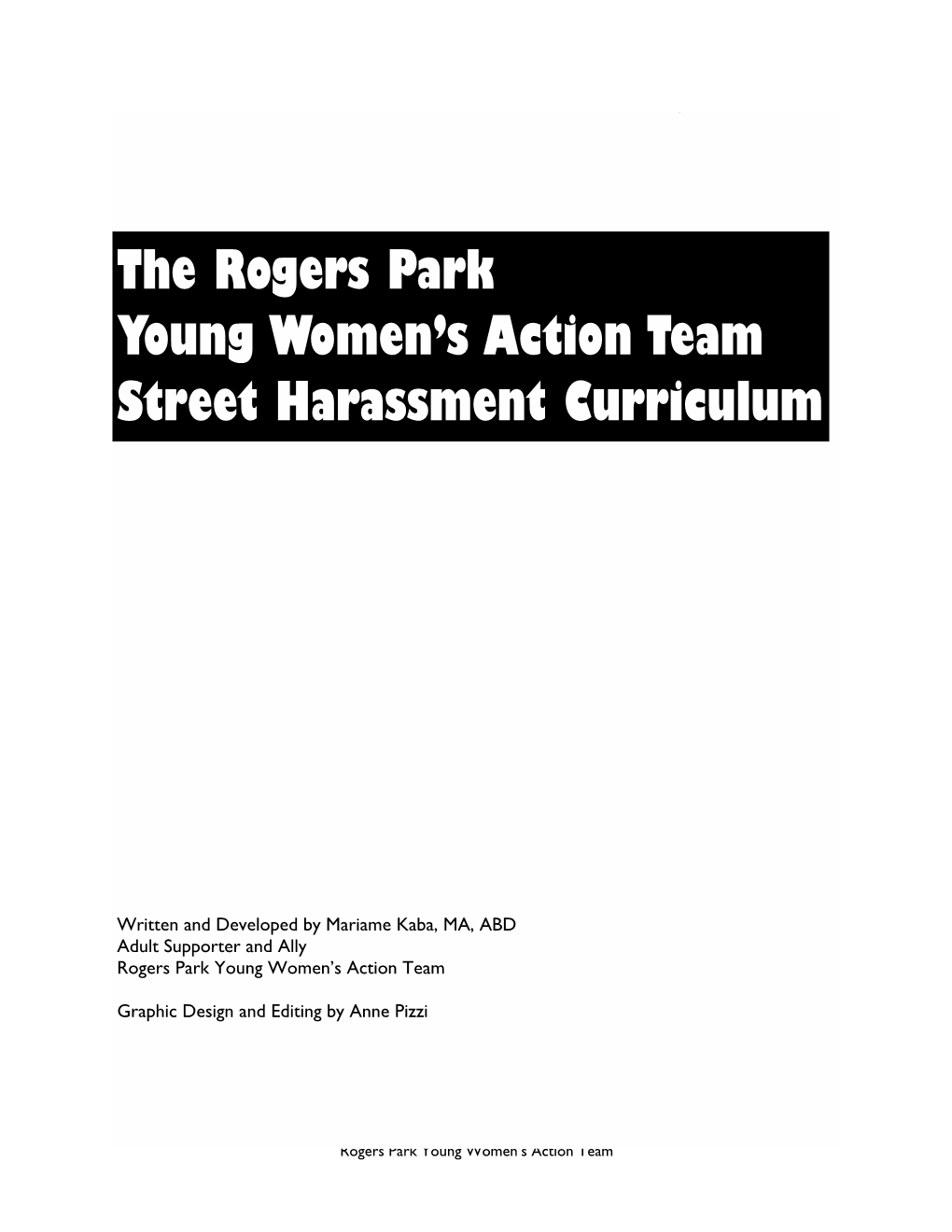 Street Harassment Curriculum