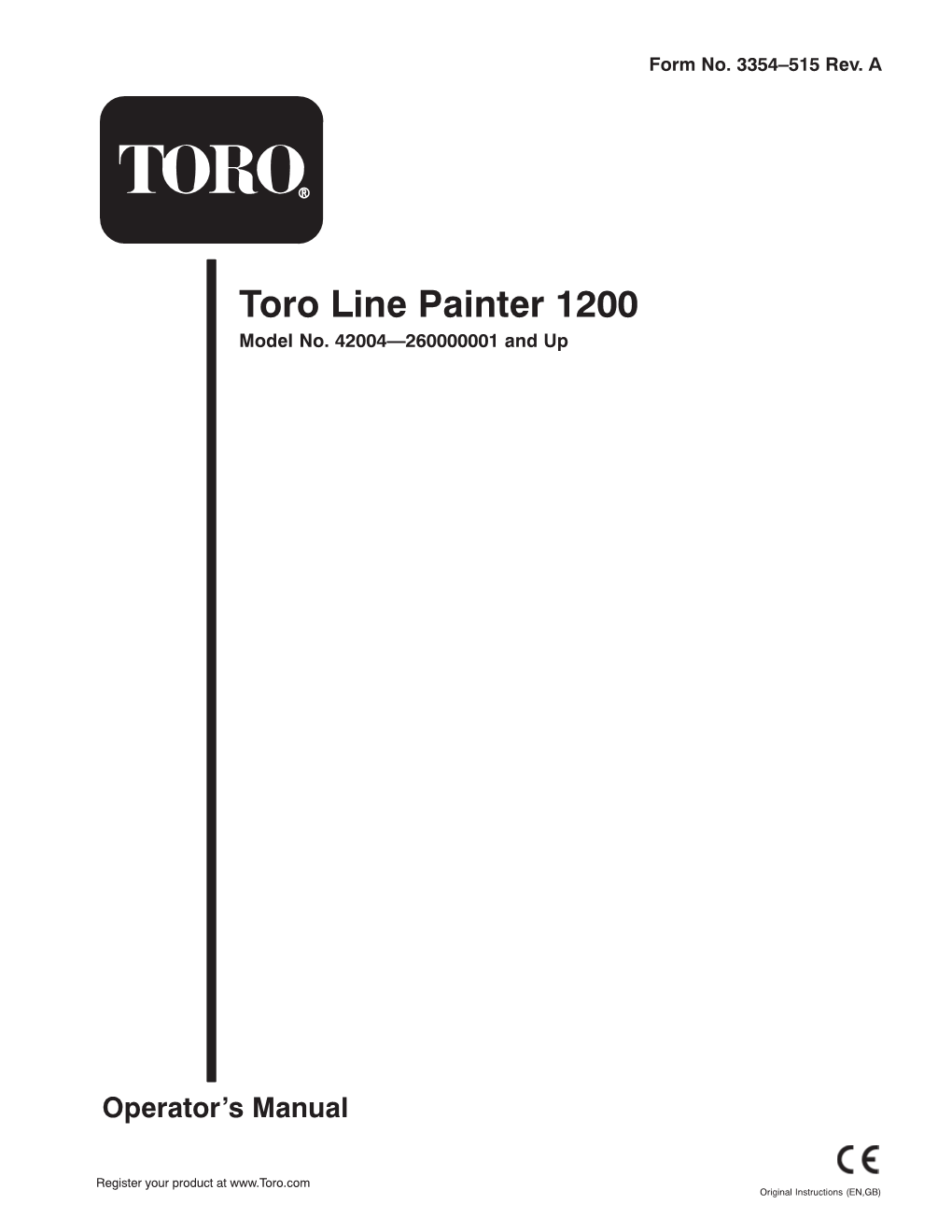 Toro Line Painter 1200 Model No