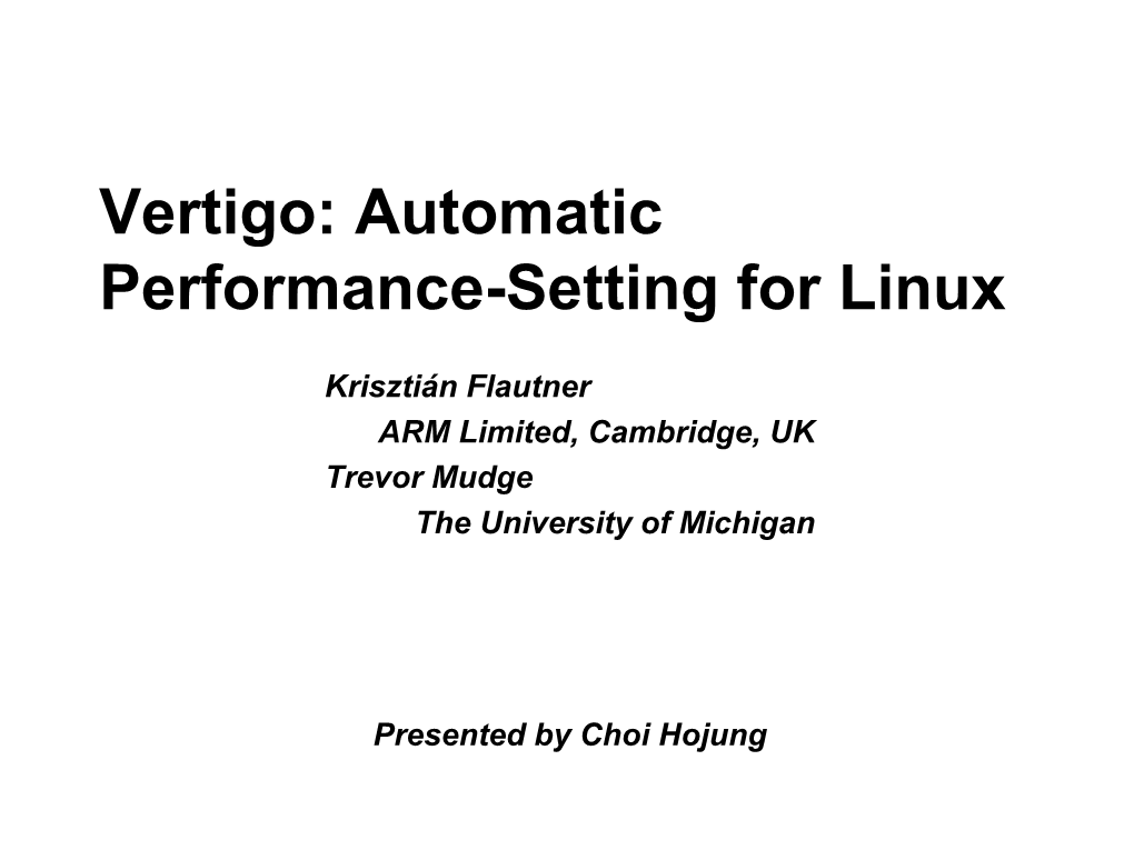Vertigo: Automatic Performance-Setting for Linux