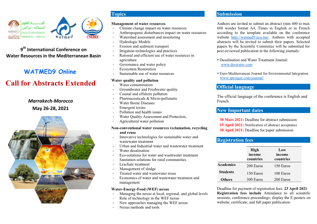 Call for Abstracts Extended