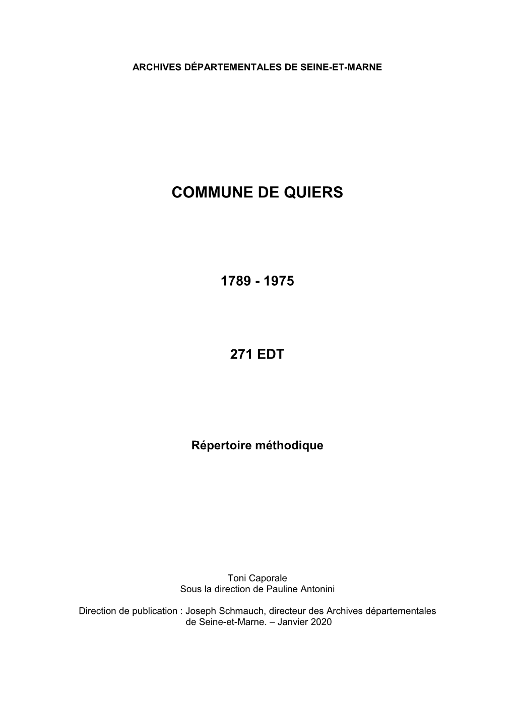 Commune De Quiers