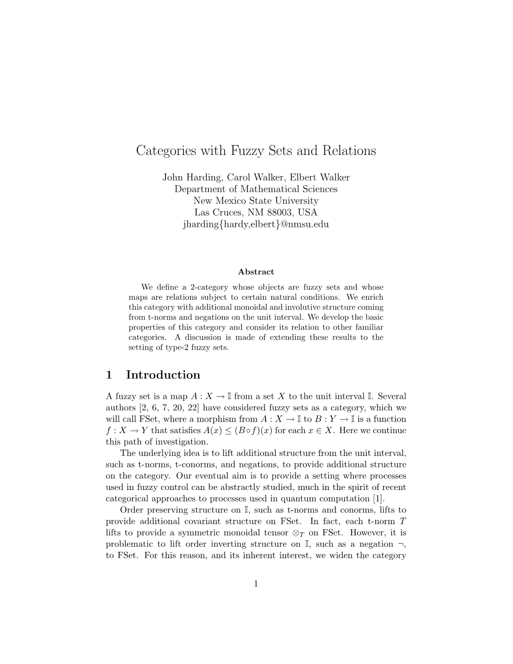 Categories with Fuzzy Sets and Relations