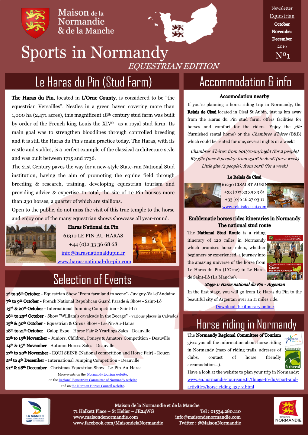 Le Haras Du Pin (Stud Farm) Accommodation & Info