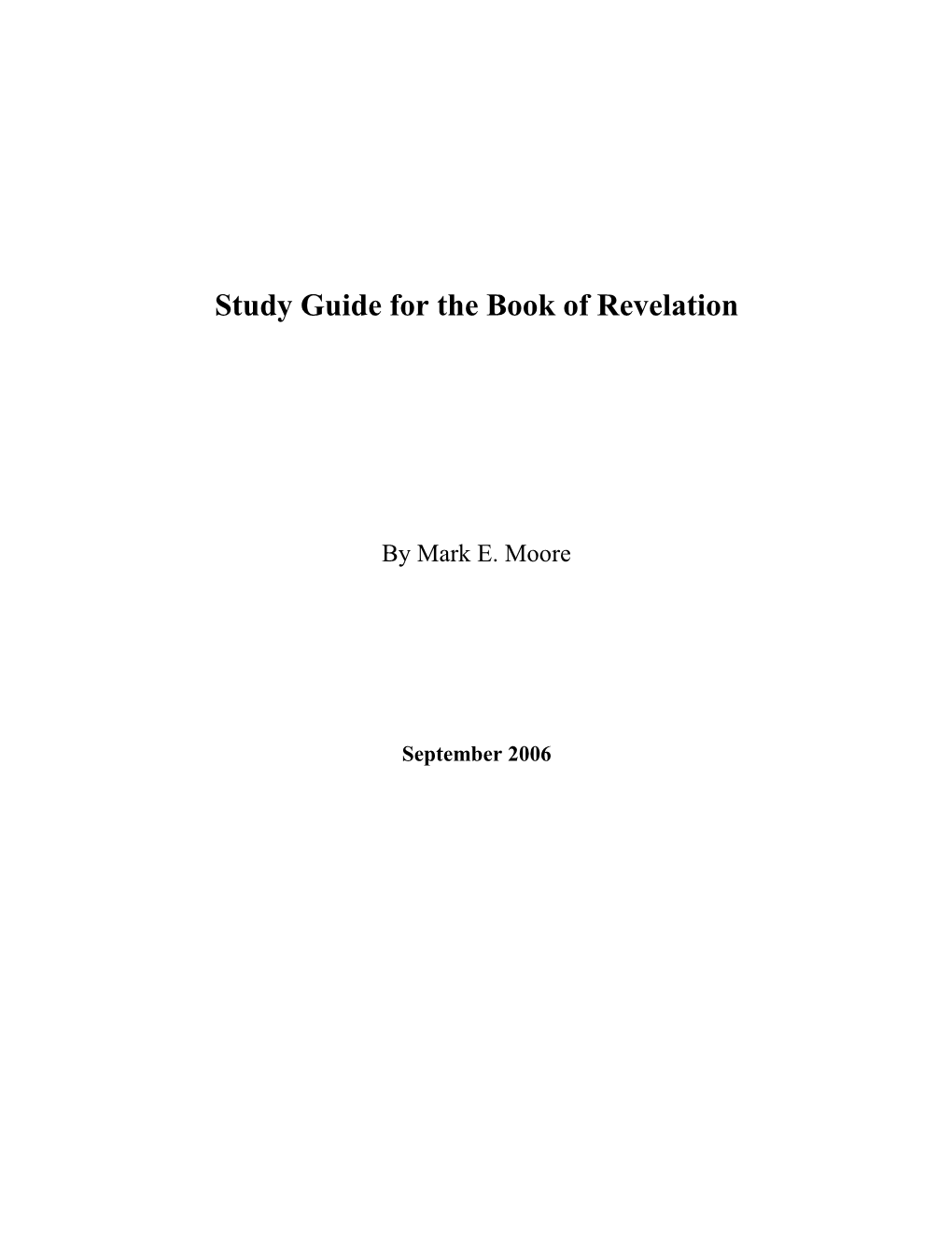 Study Guide for the Book of Revelation