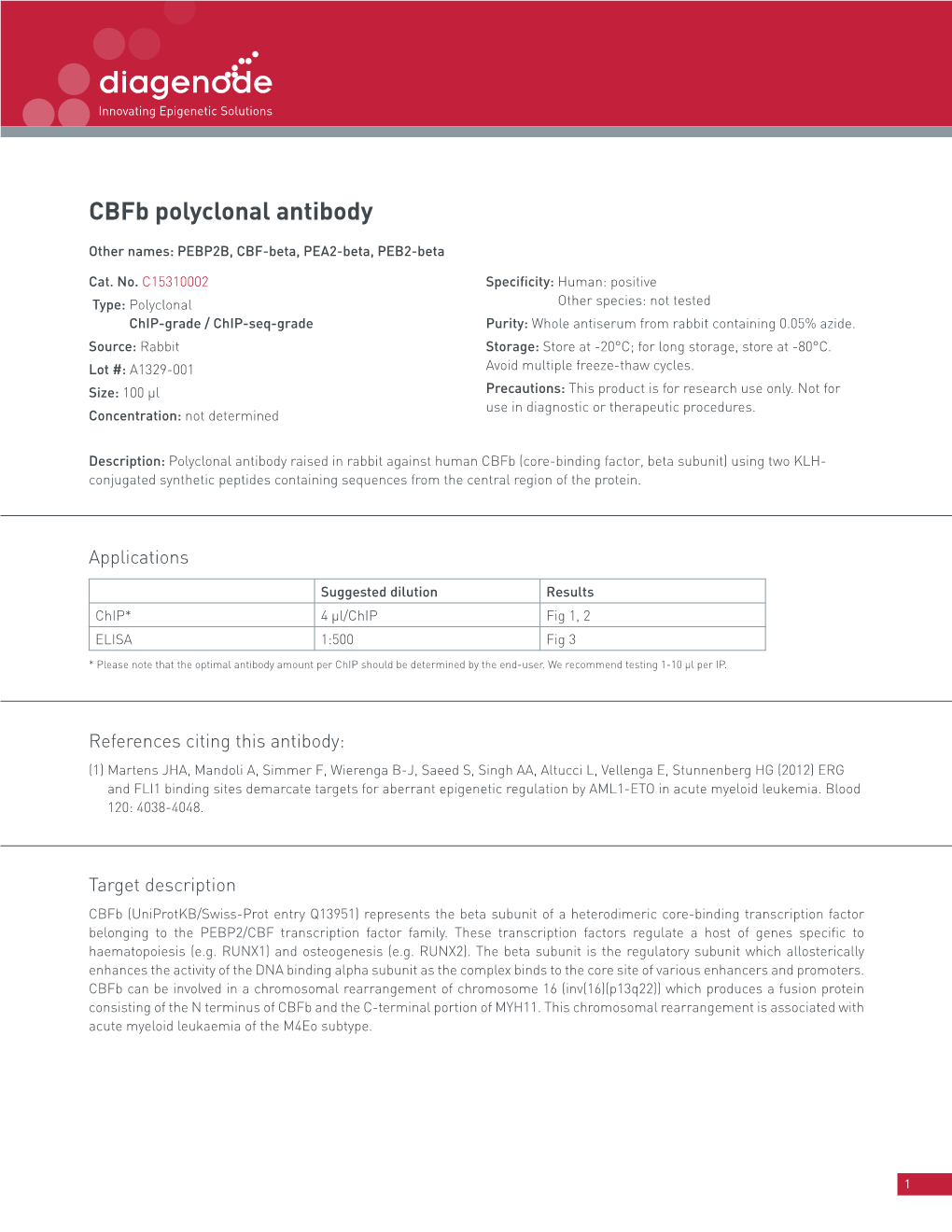 Cbfb Polyclonal Antibody