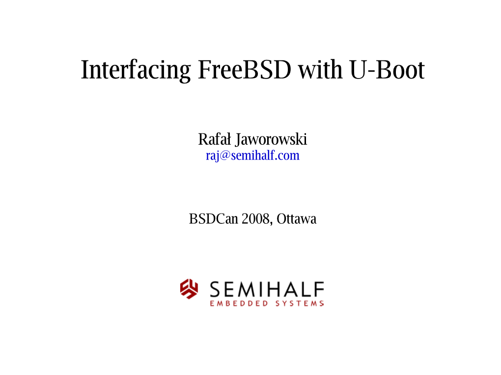 Interfacing Freebsd with U-Boot