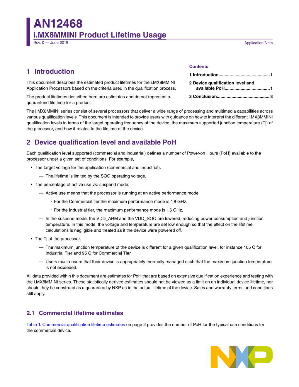 AN12468 I.MX8MMINI Product Lifetime Usage Rev