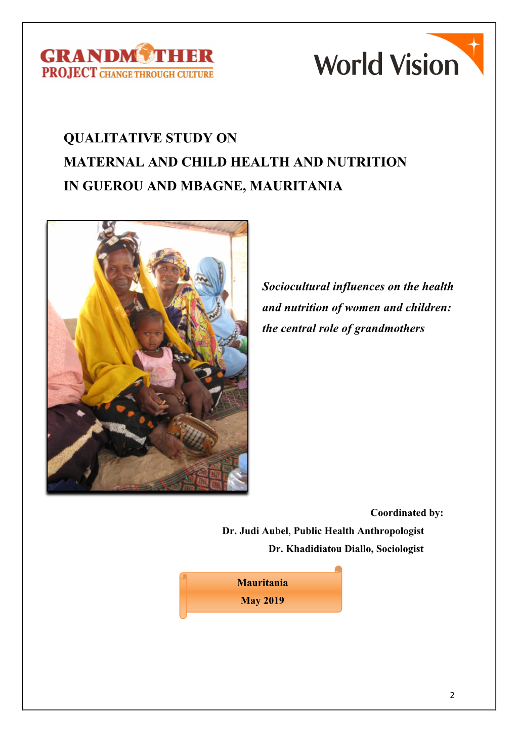 Qualitative Study on Maternal and Child Health and Nutrition in Guerou and Mbagne, Mauritania