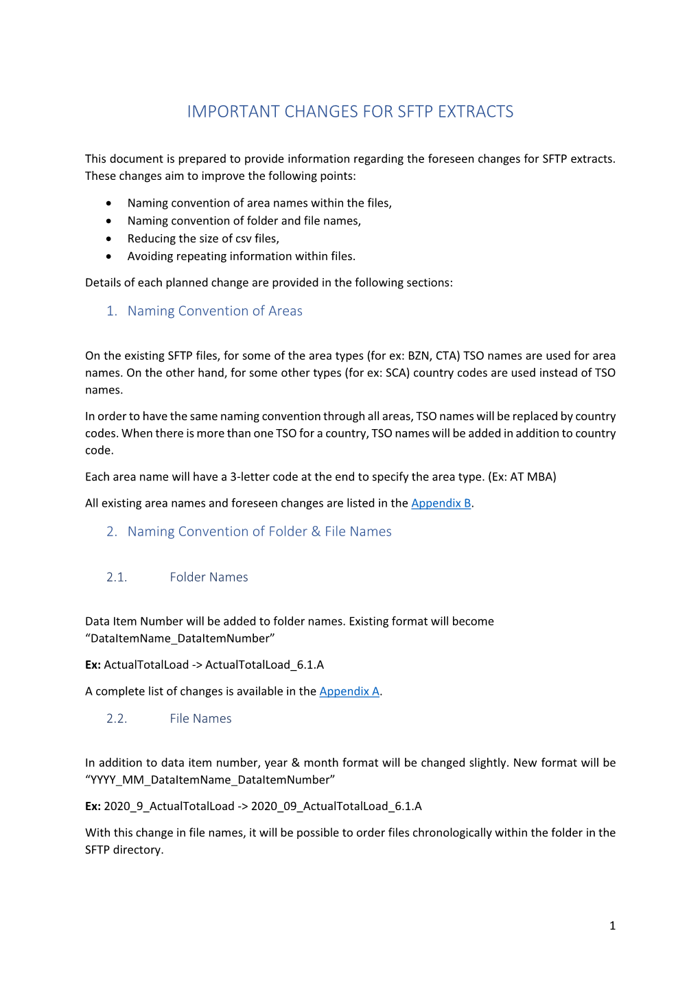 Important Changes for Sftp Extracts