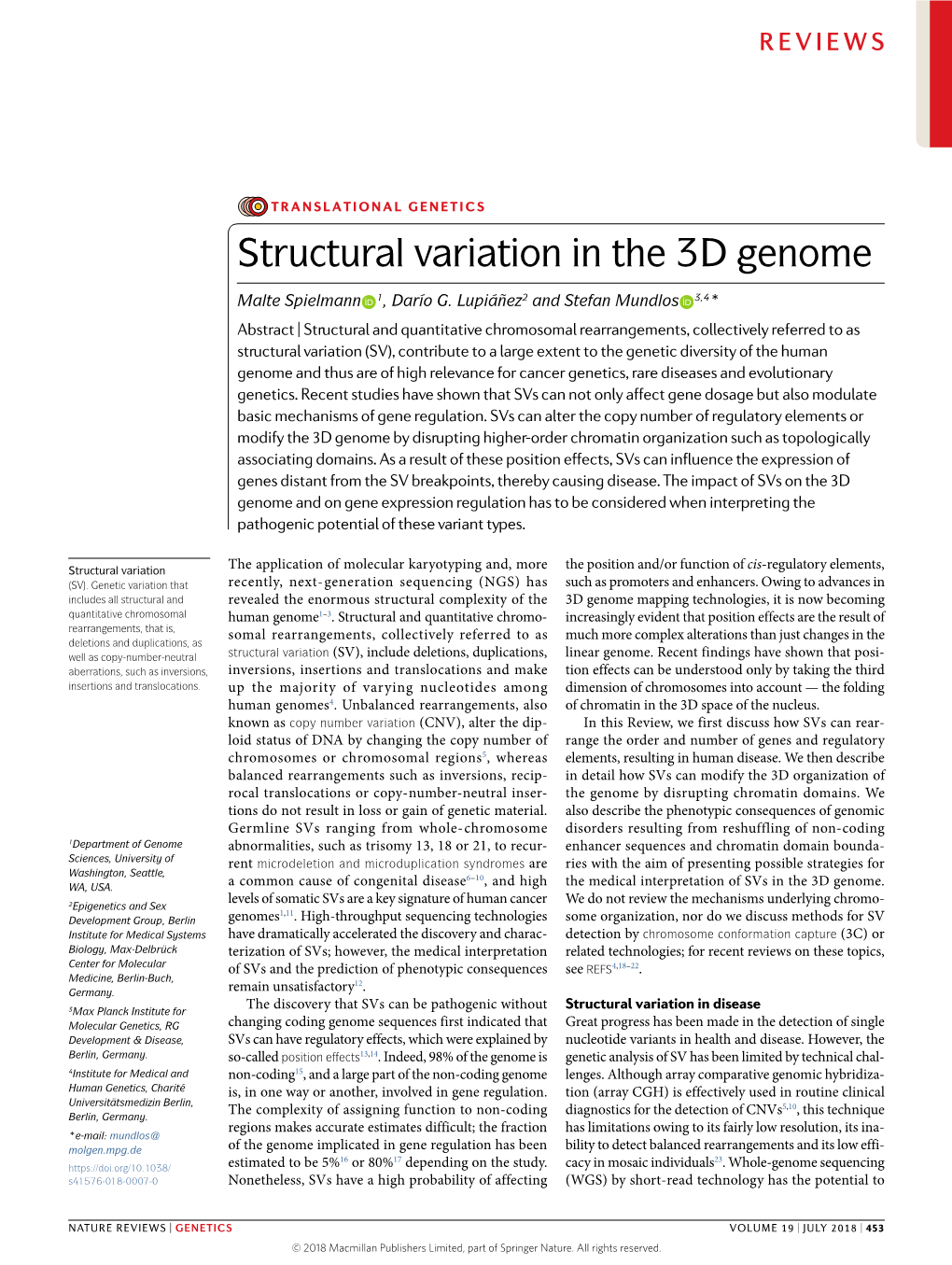 Structural Variation in the 3D Genome