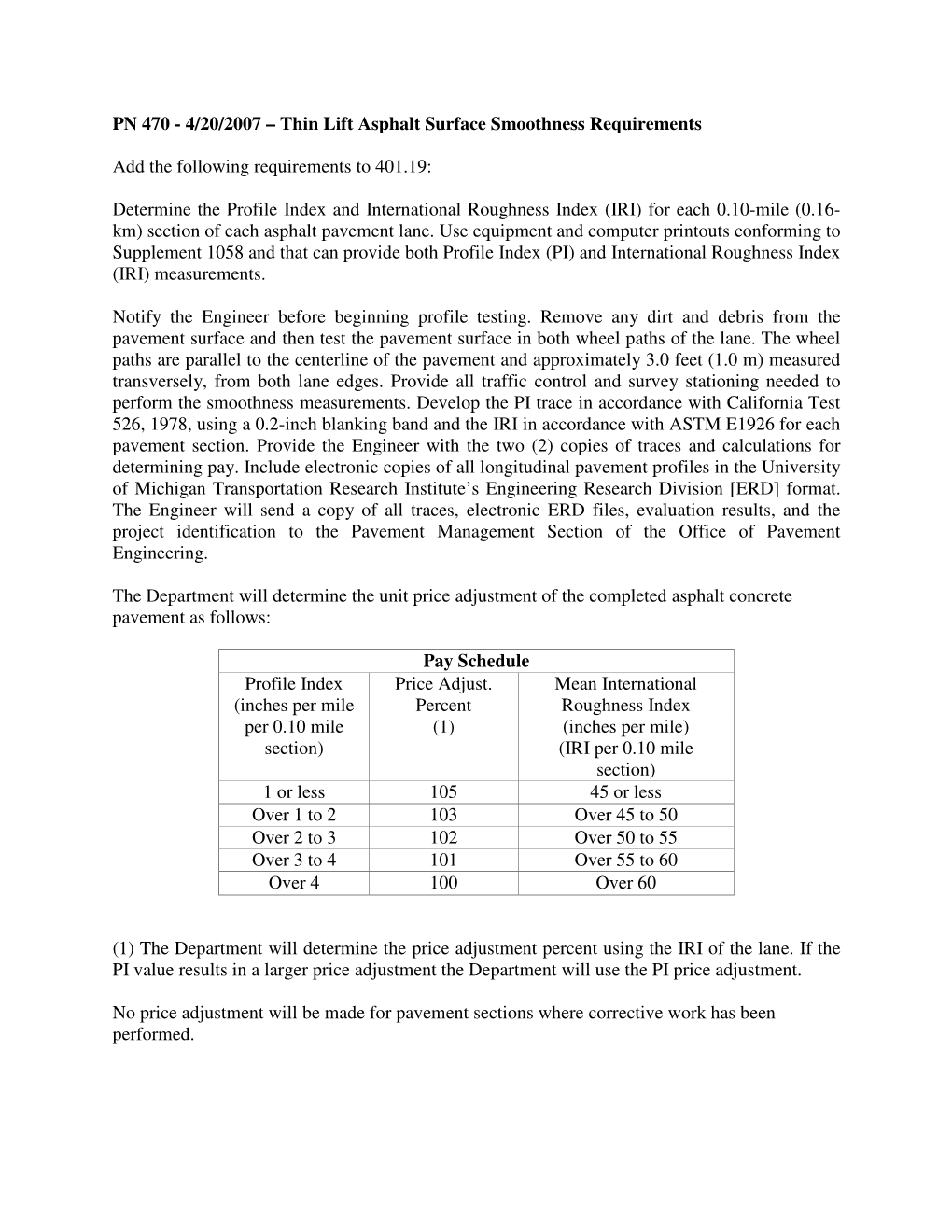 PN 470 - 4/20/2007 – Thin Lift Asphalt Surface Smoothness Requirements