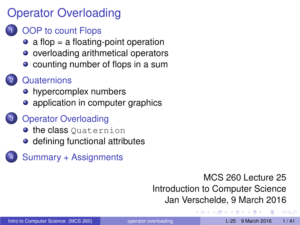 Operator Overloading