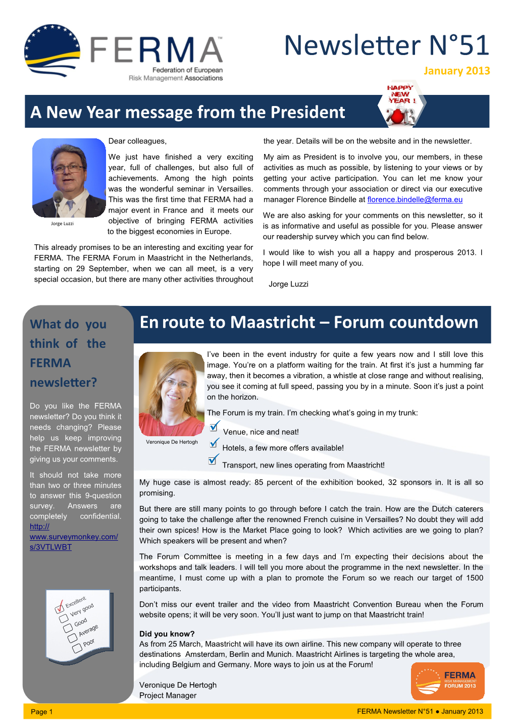 FERMA Newsletter 51 (January 2013)