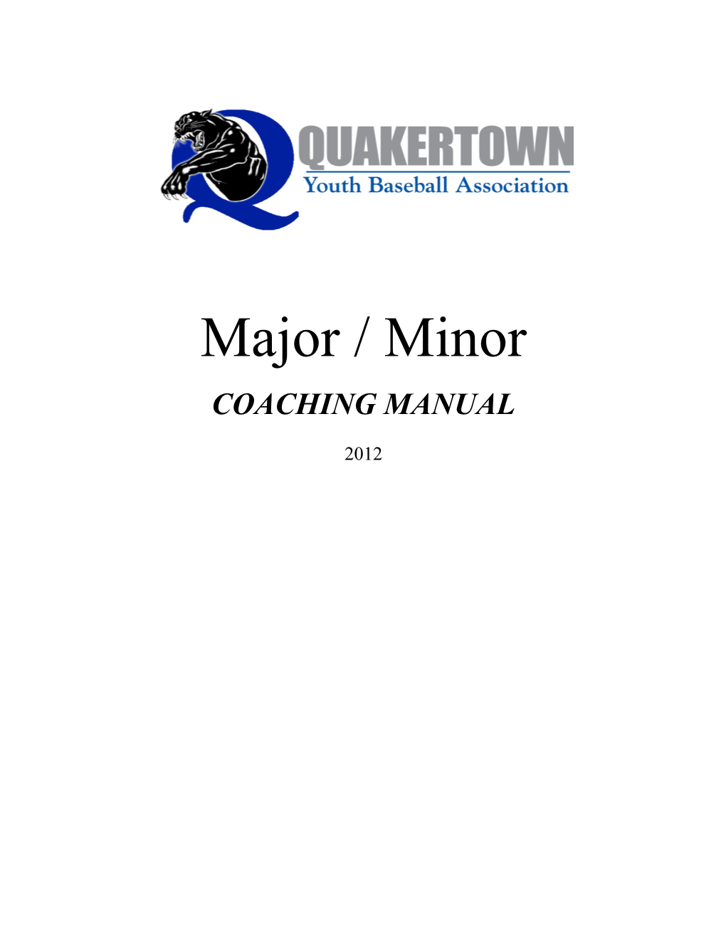 Majors & Minor Coaches Manual