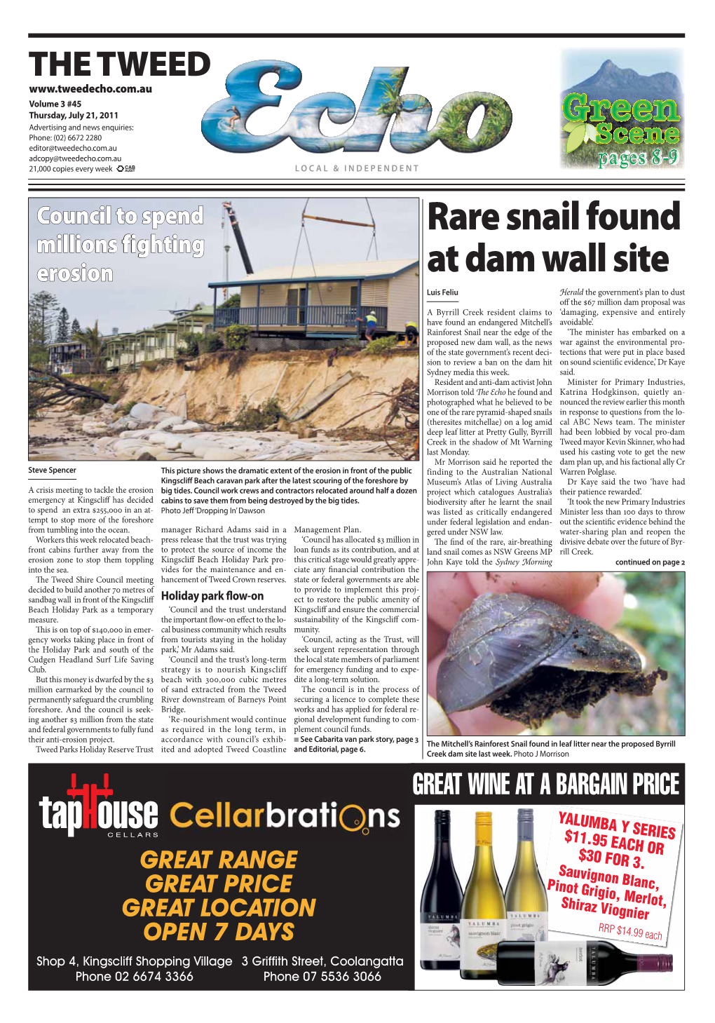 Rare Snail Found at Dam Wall Site