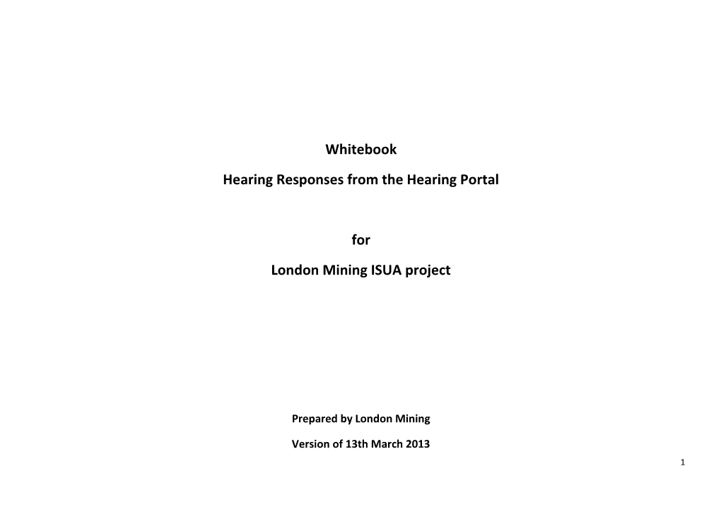 Whitebook Hearing Responses from the Hearing Portal for London