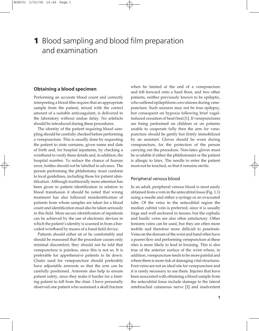 1 Blood Sampling and Blood Film Preparation and Examination