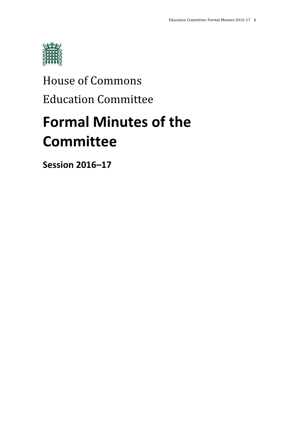 Education Formal Minutes 2016-17