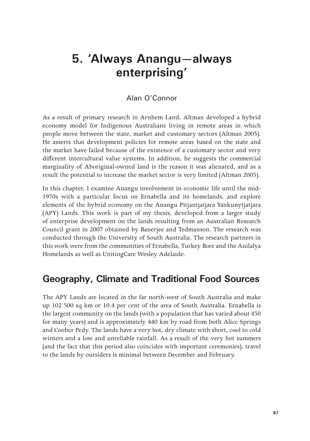 Indigenous Participation in Australian Economies II Map 5.1 the APY Landsmap 5.1 Lea Et Al