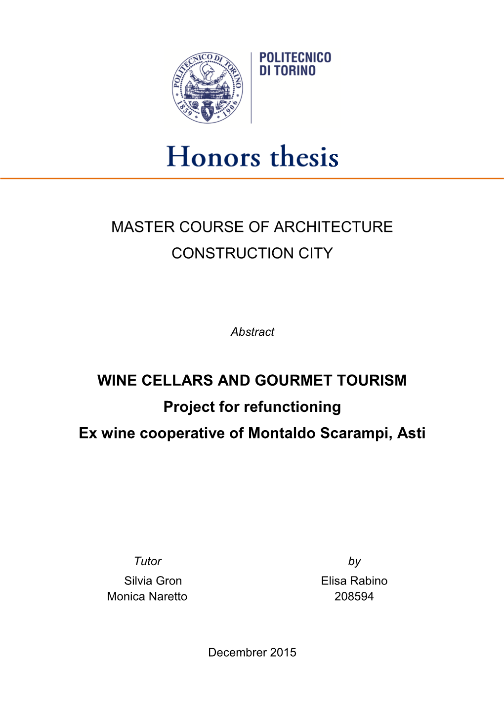 Master Course of Architecture Construction City