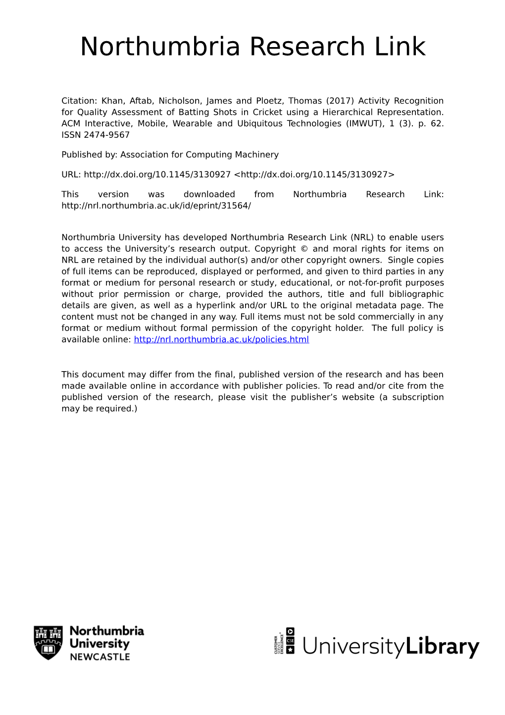 Activity Recognition for Quality Assessment of Batting Shots in Cricket Using a Hierarchical Representation