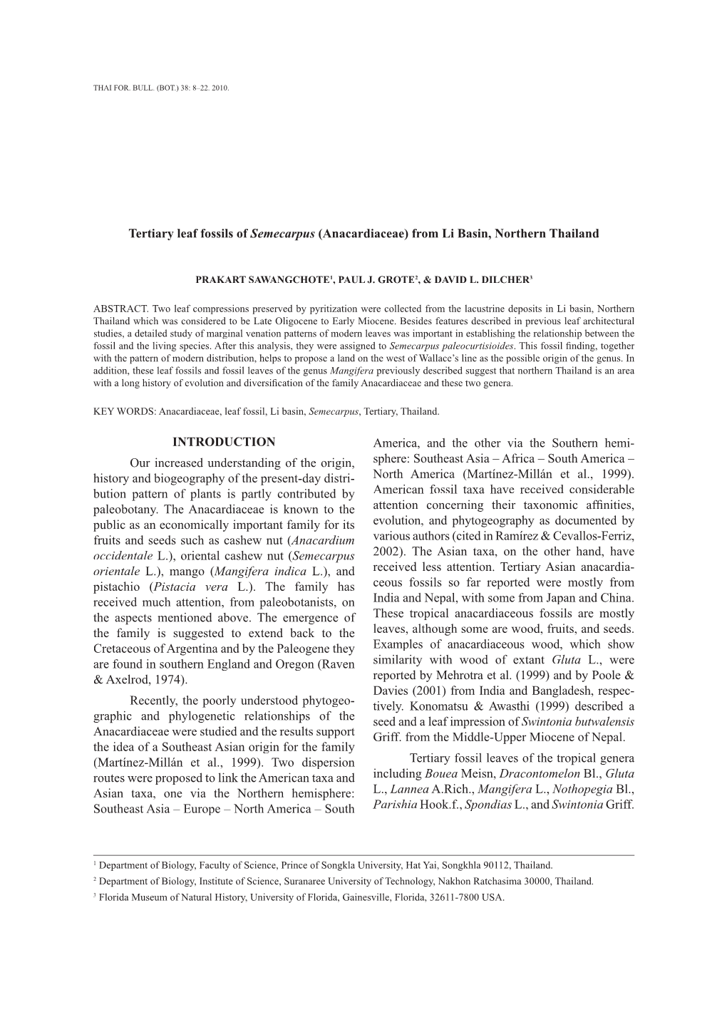 Bution Pattern of Plants Is Partly Contributed by American Fossil Taxa Have Received Considerable Paleobotany