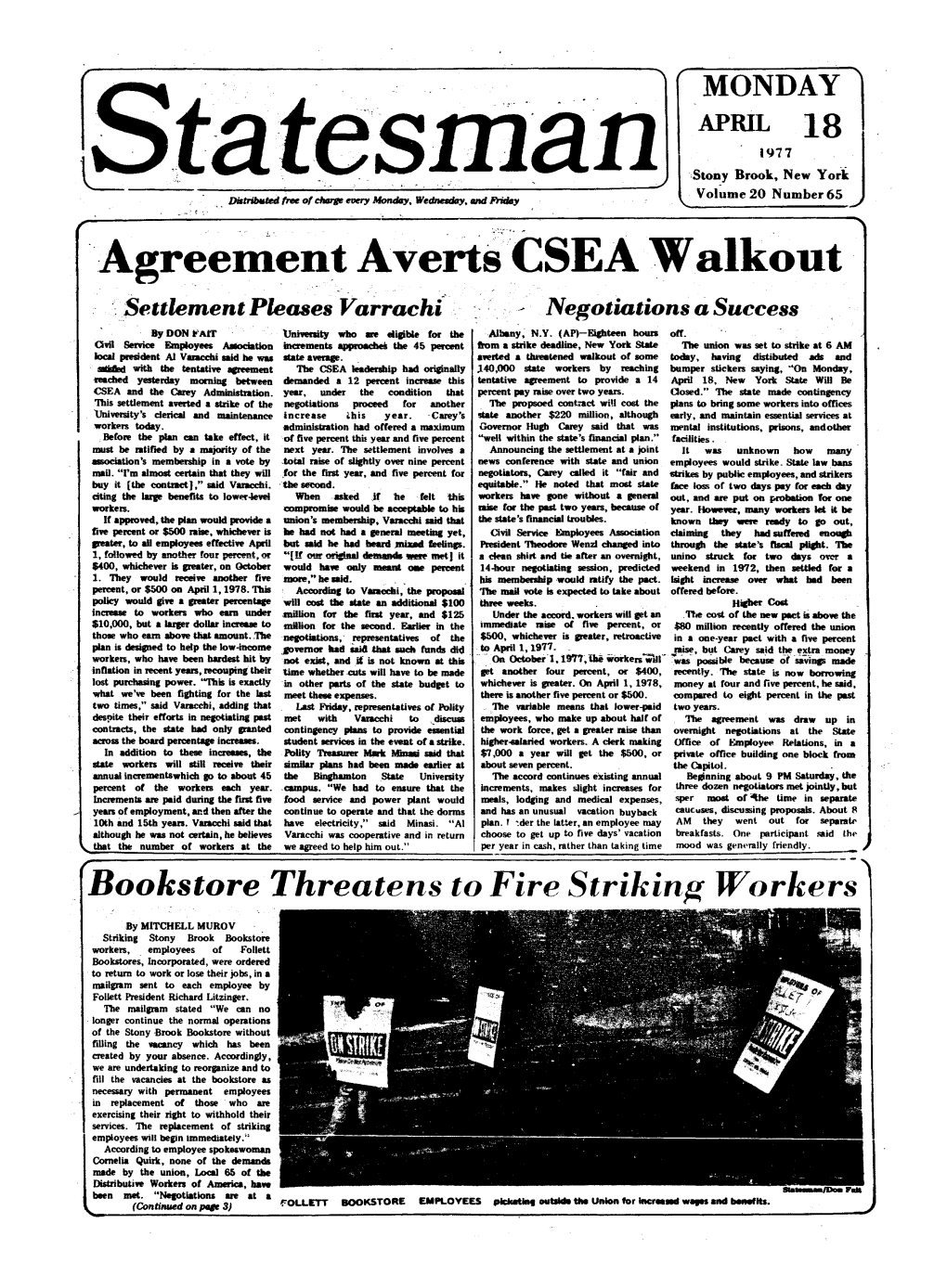 STATESMAN April 18, 1977 Senate Secretary Resigns Under ' Pressure'