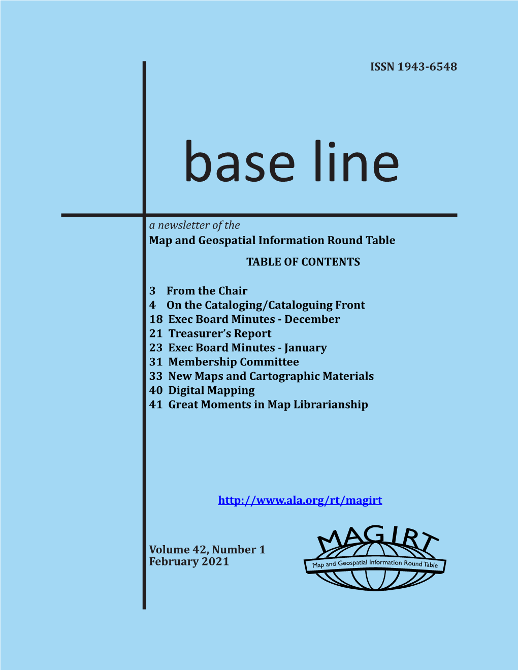 ISSN 1943-6548 3 from the Chair 4 On