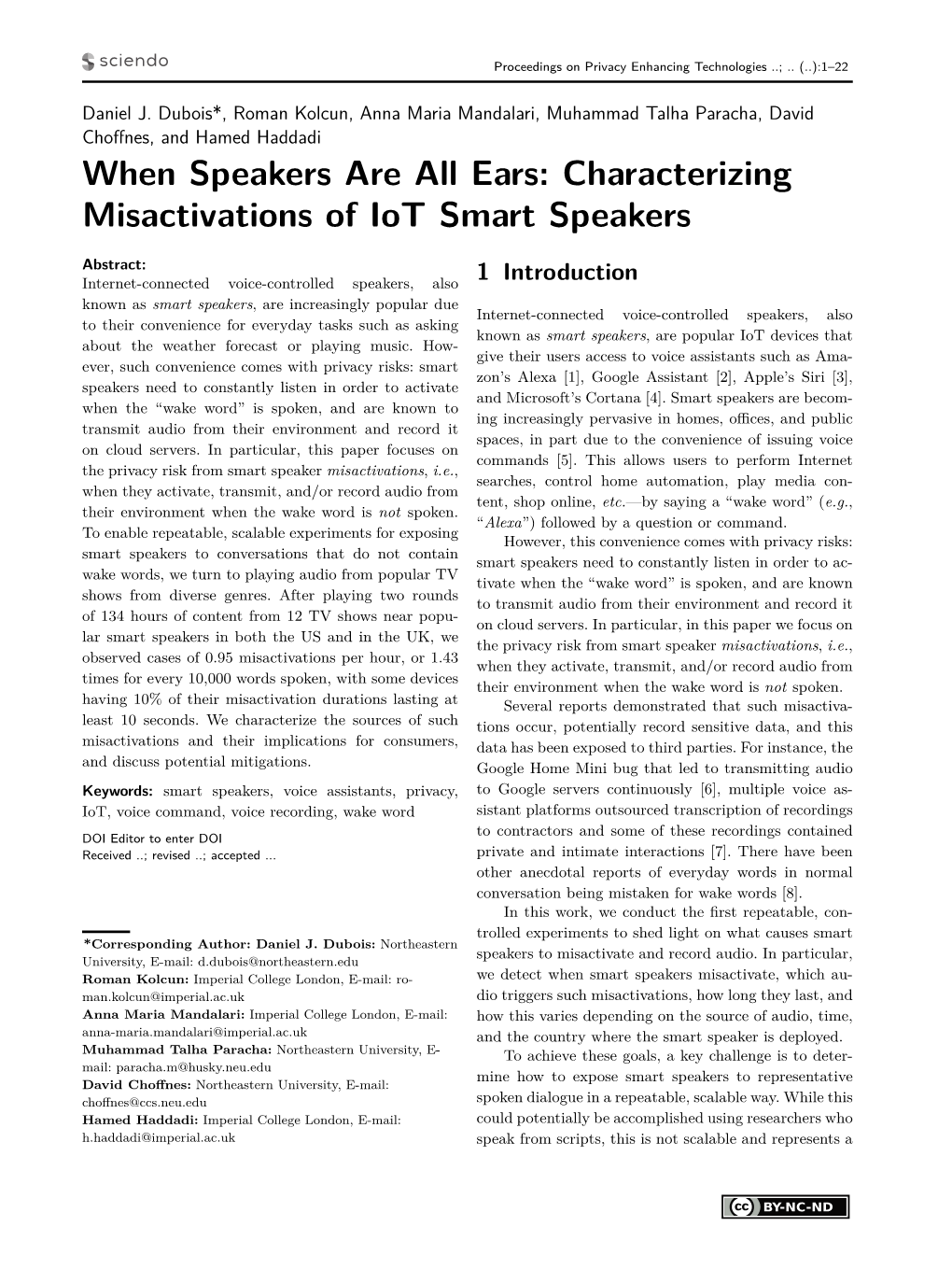 When Speakers Are All Ears: Characterizing Misactivations of Iot Smart Speakers