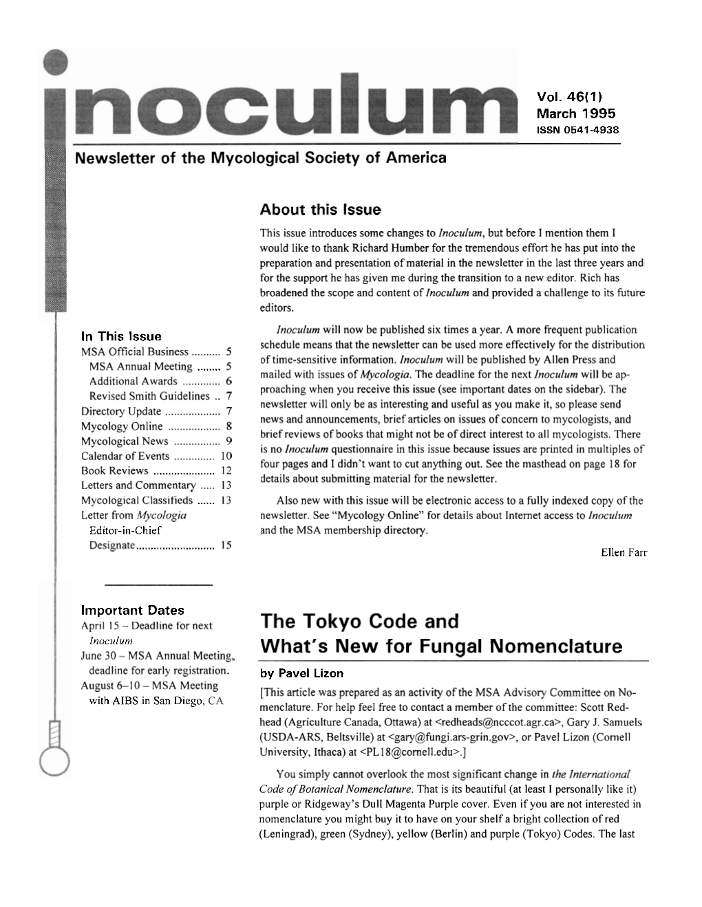 The Tokyo Code and What's New for Fungal Nomenclature