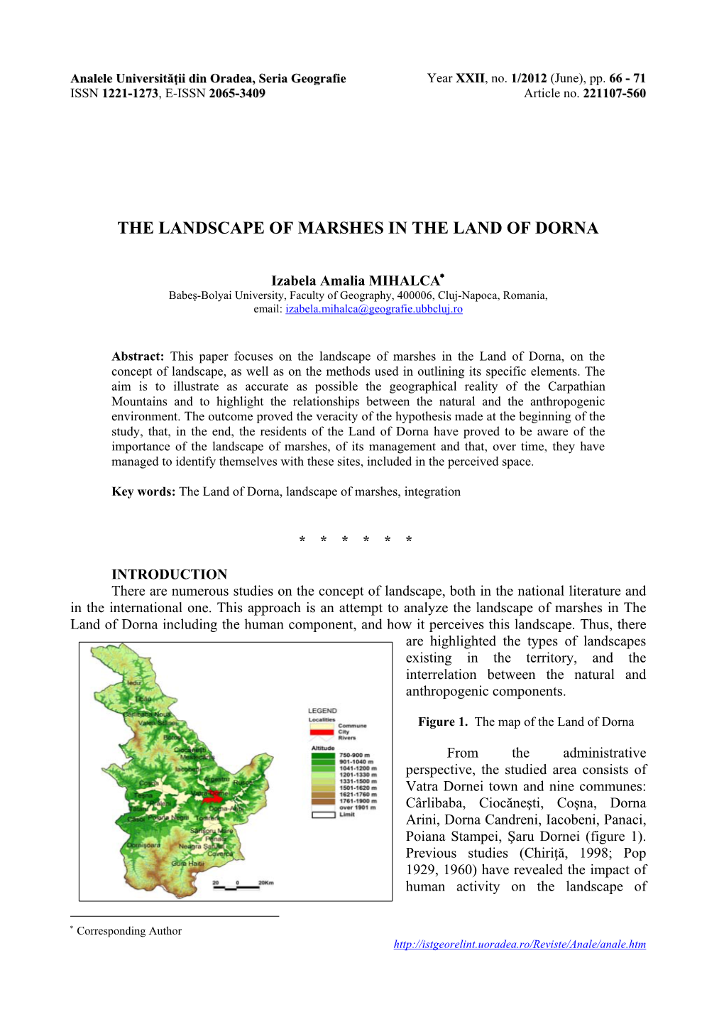 The Landscape of Marshes in the Land of Dorna