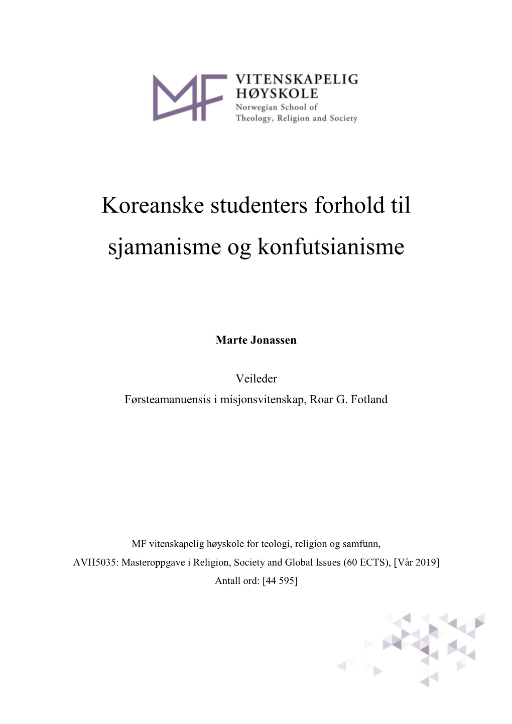 Koreanske Studenters Forhold Til Sjamanisme Og Konfutsianisme