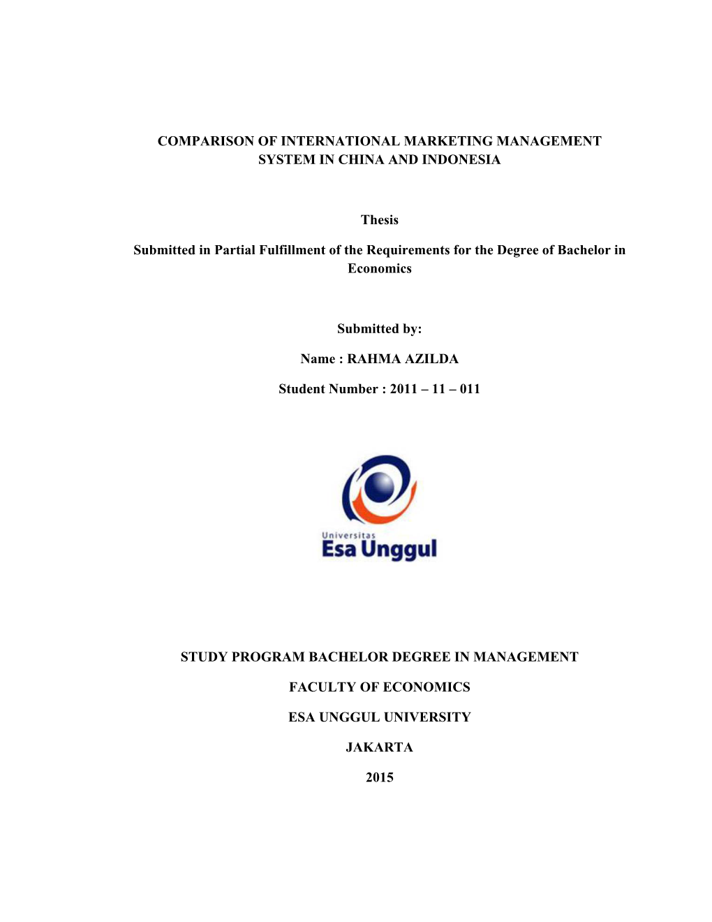 Comparison of International Marketing Management System in China and Indonesia