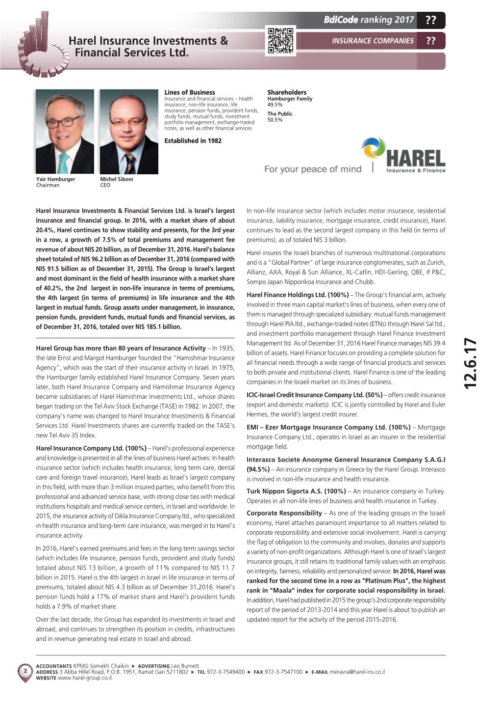 Harel Insurance Investments & Financial Services Ltd