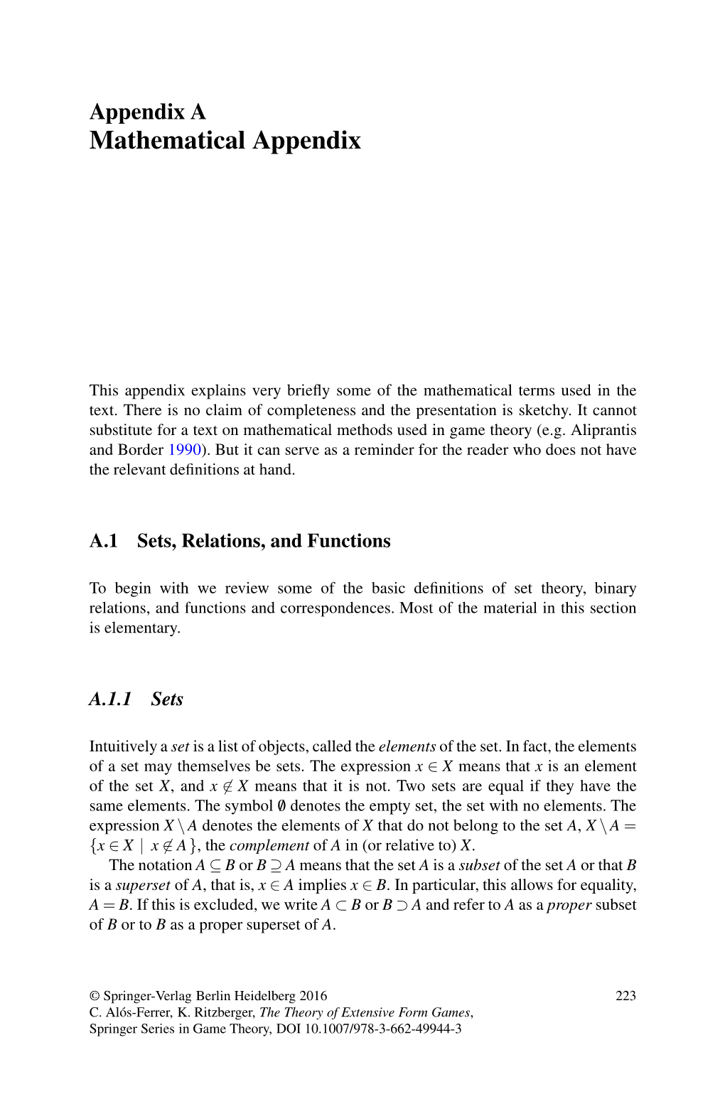 Mathematical Appendix