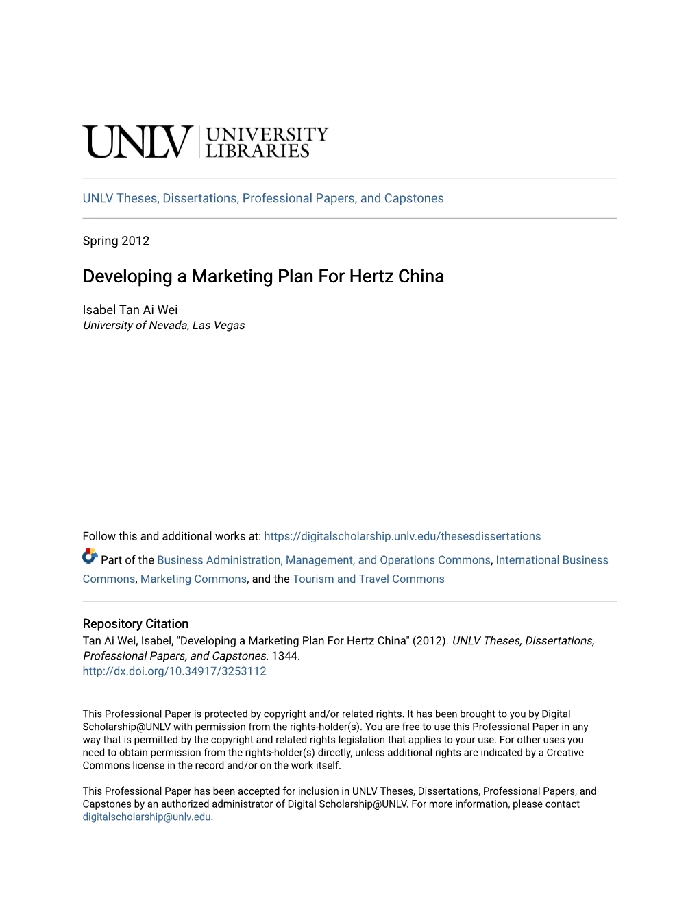 Developing a Marketing Plan for Hertz China