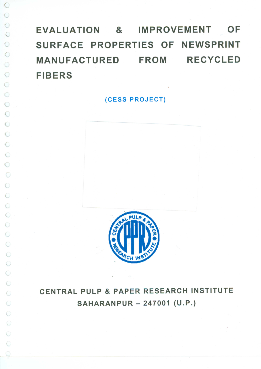 Evaluation & Improvement of Surface Properties of Newsprint