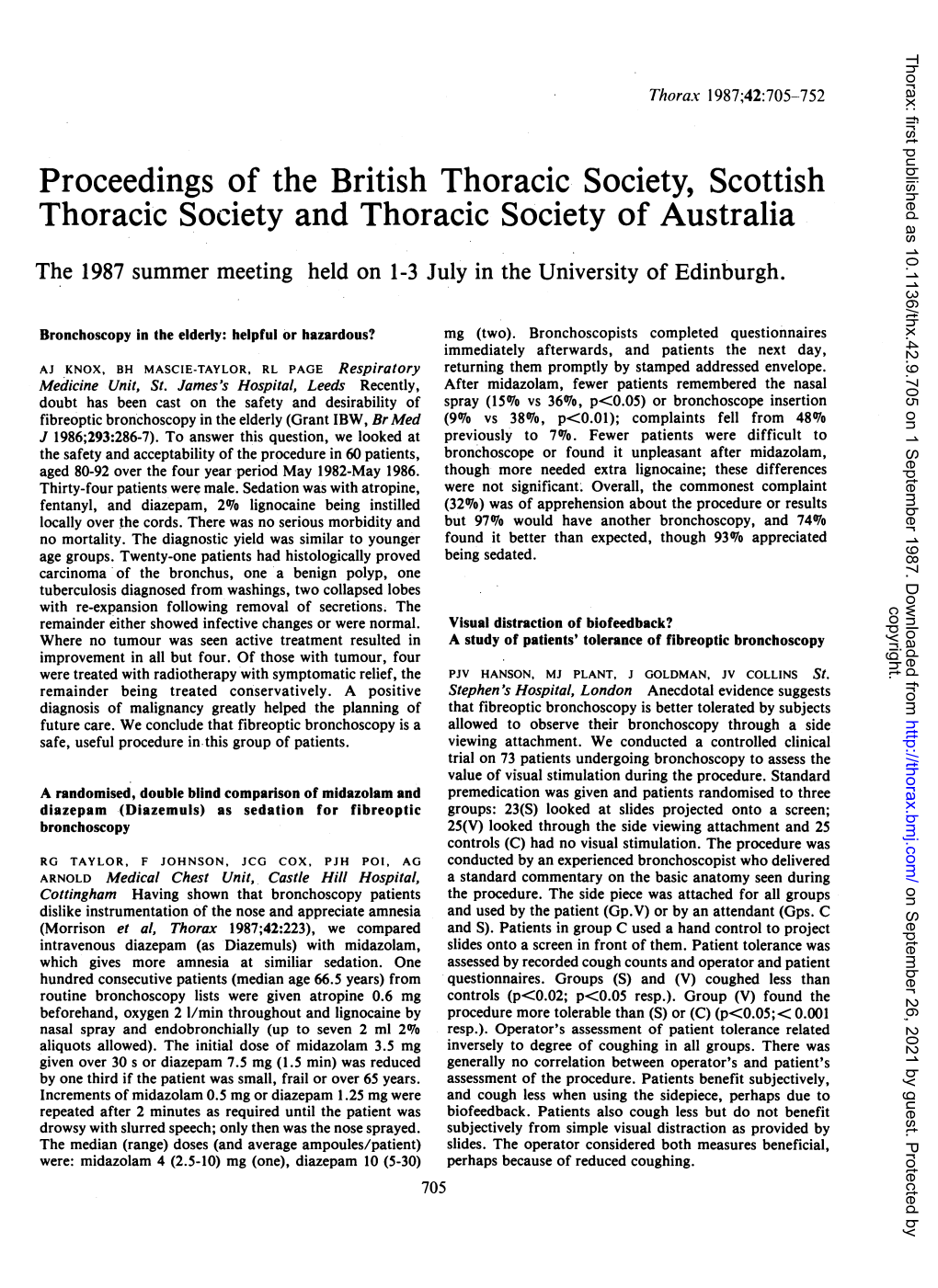 Proceedings of the British Thoracic Society, Scottish Thoracic Society and Thoracic Society of Australia