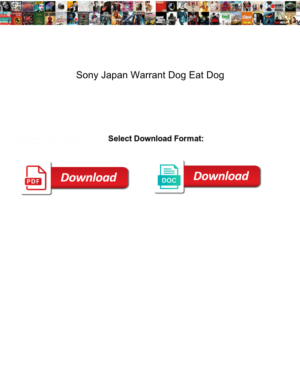 Sony Japan Warrant Dog Eat Dog