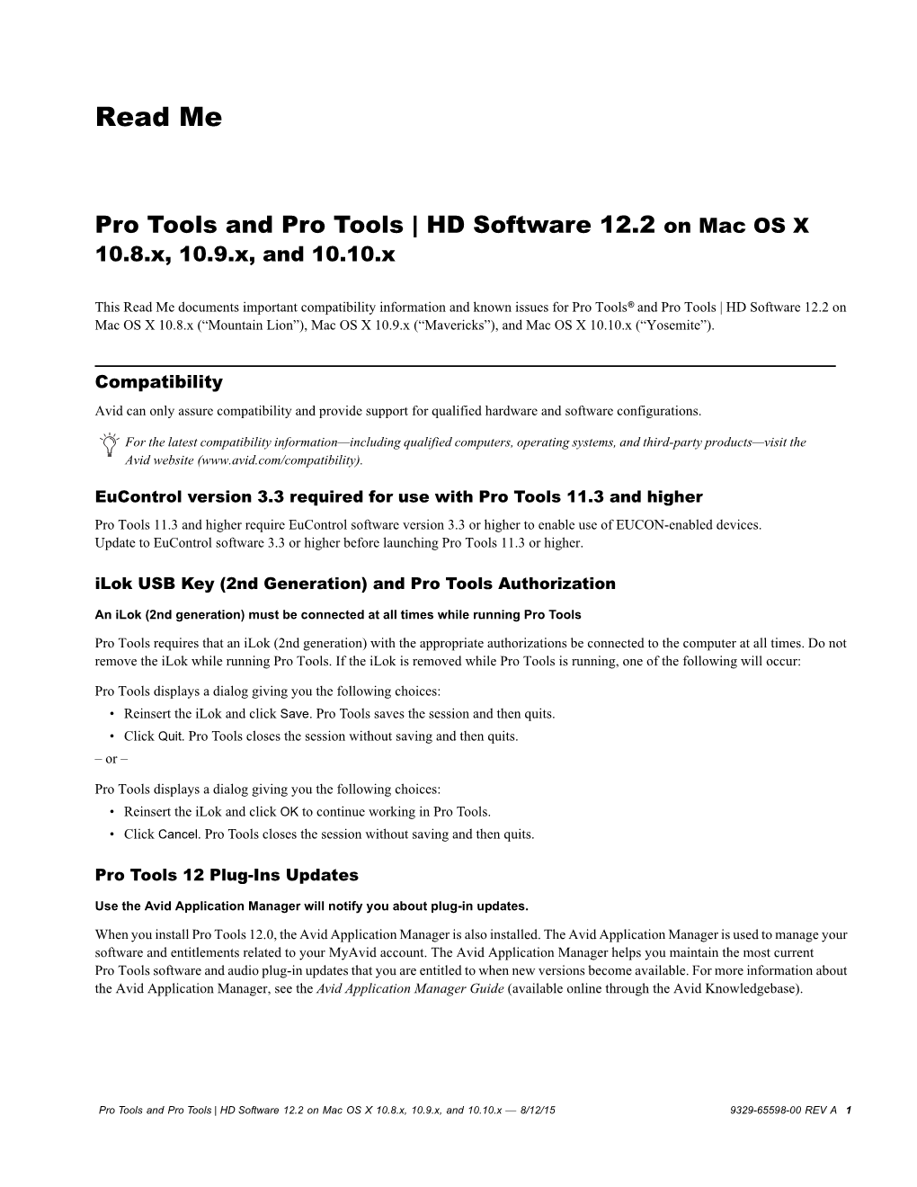 Pro Tools 12.2 Read Me (Mac OS X)