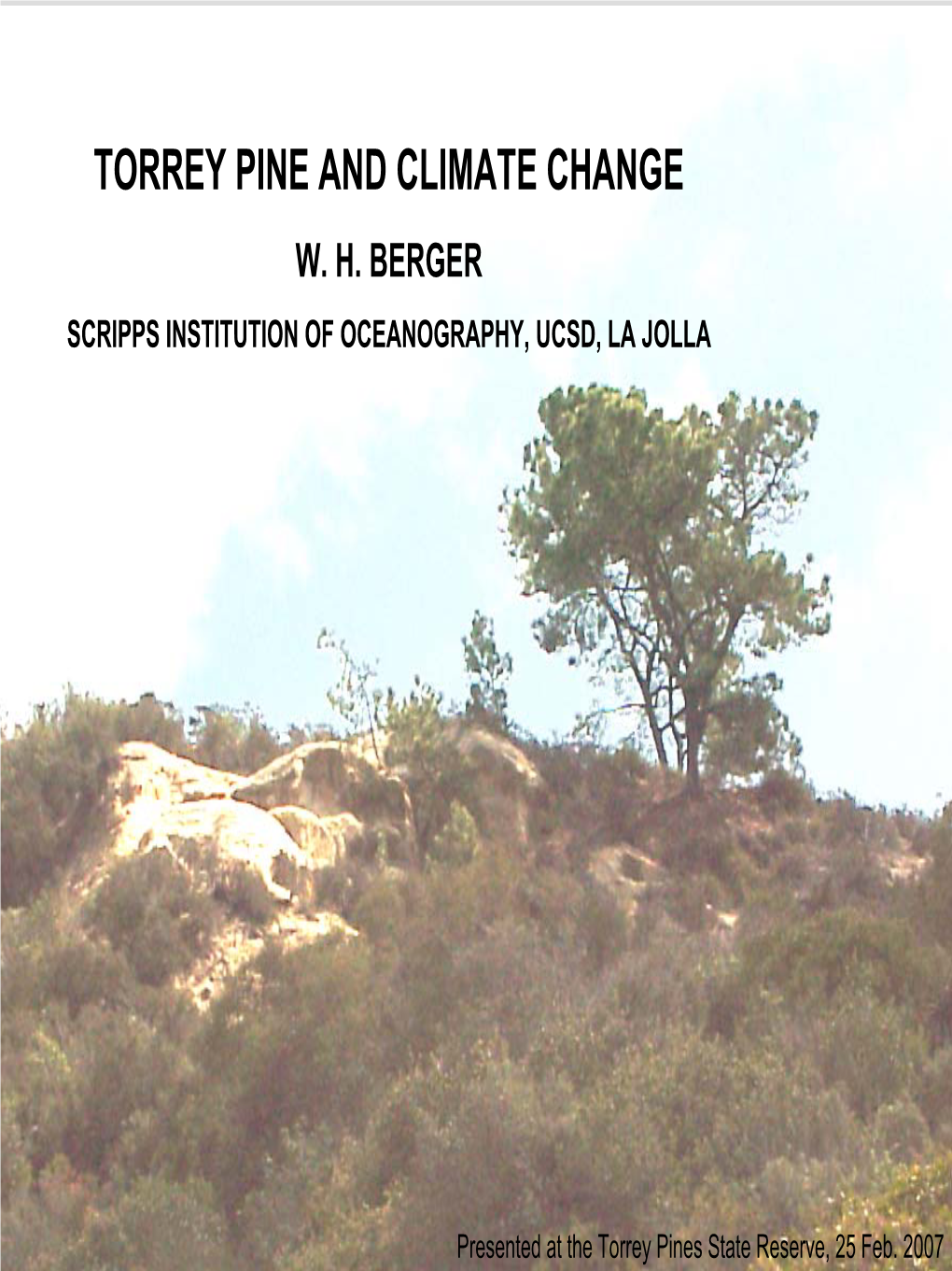 Torrey Pine and Climate Change W