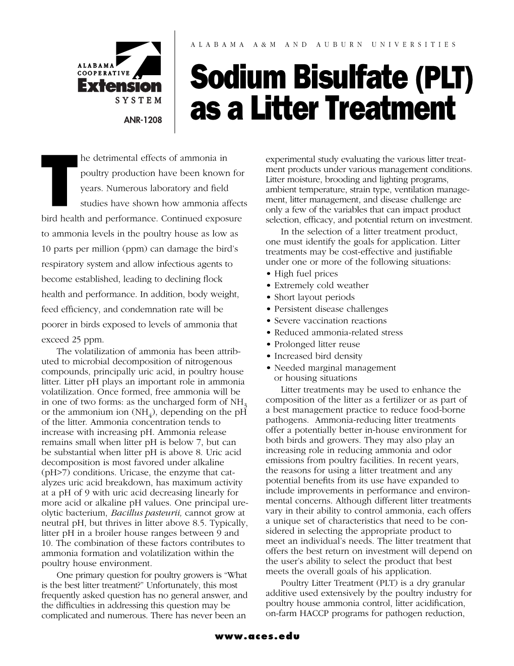 (PLT) As a Litter Treatment