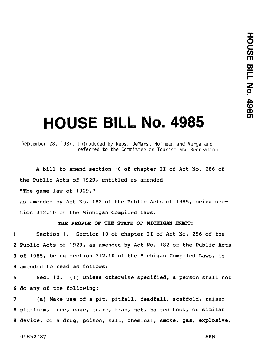 1987 House Enrolled Bill 4985