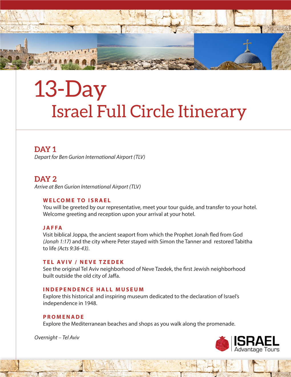 13-Day Israel Full Circle Itinerary