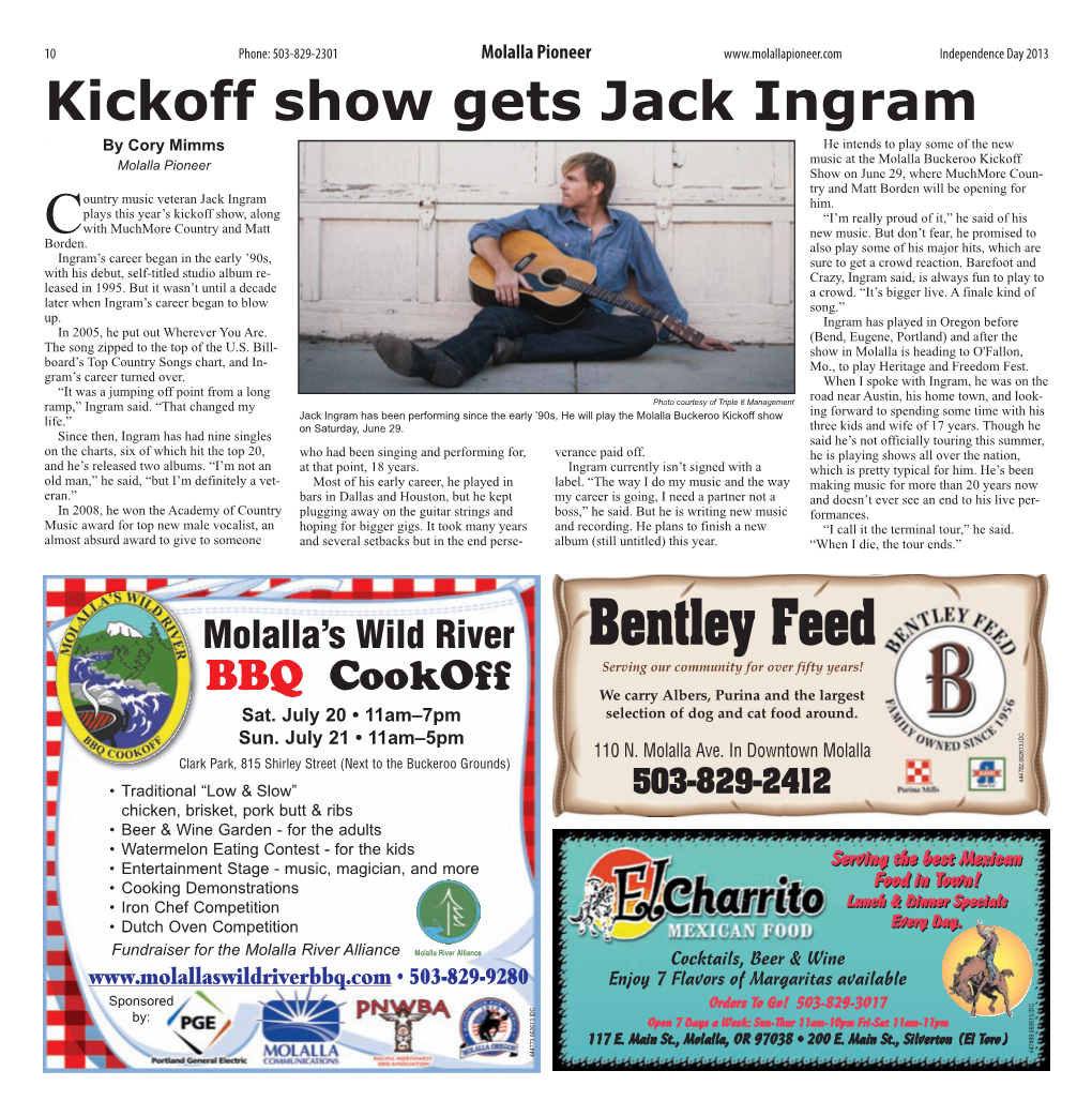 Kickoff Show Gets Jack Ingram Bentley Feed