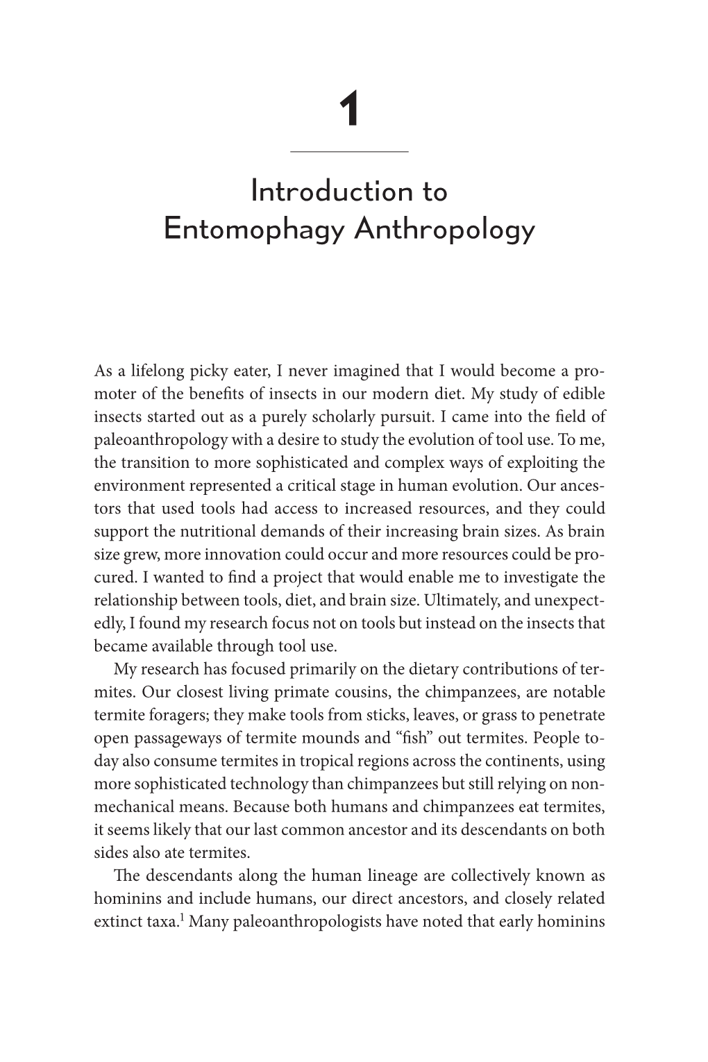 Introduction to Entomophagy Anthropology