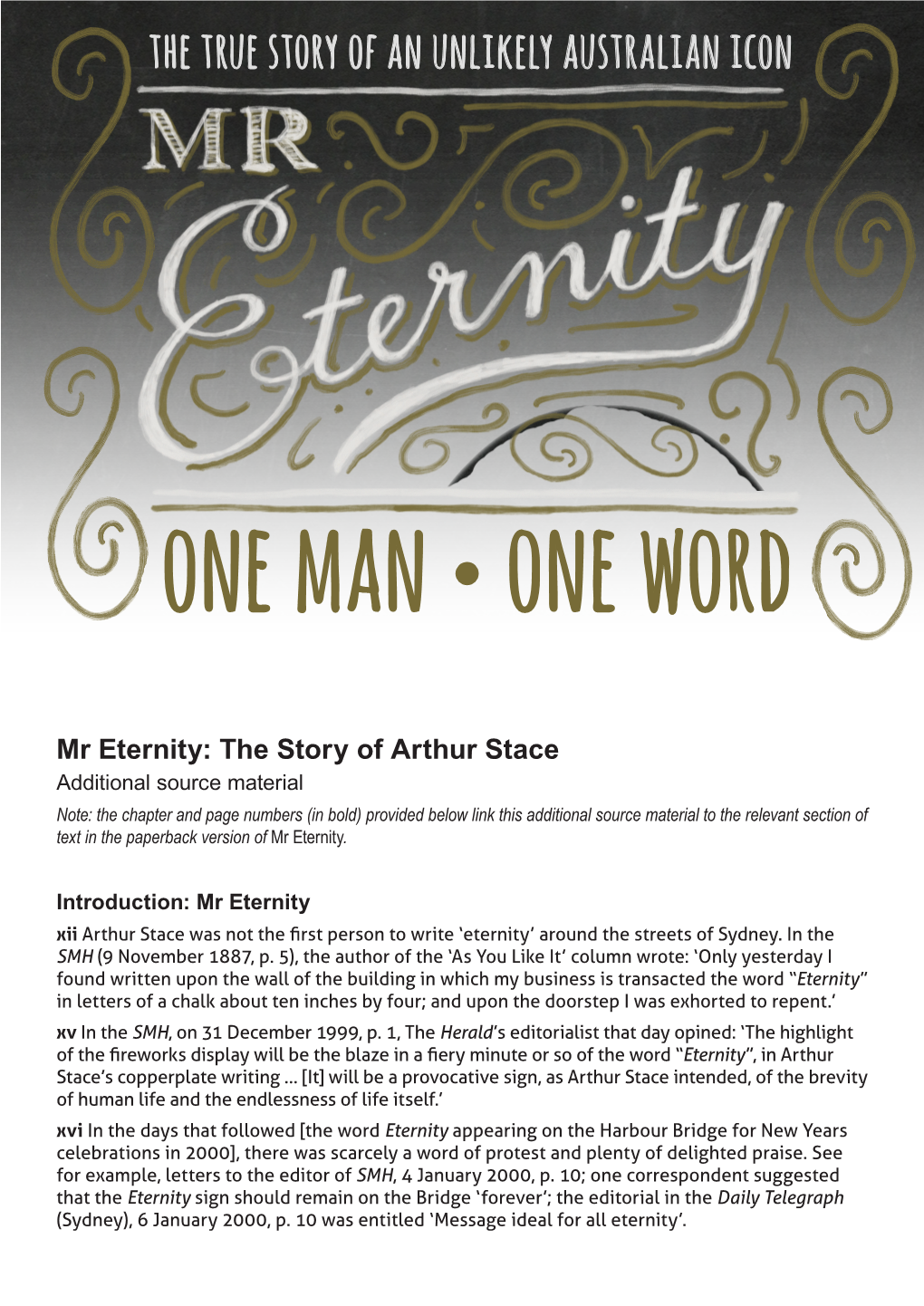 Mr Eternity Footnotes