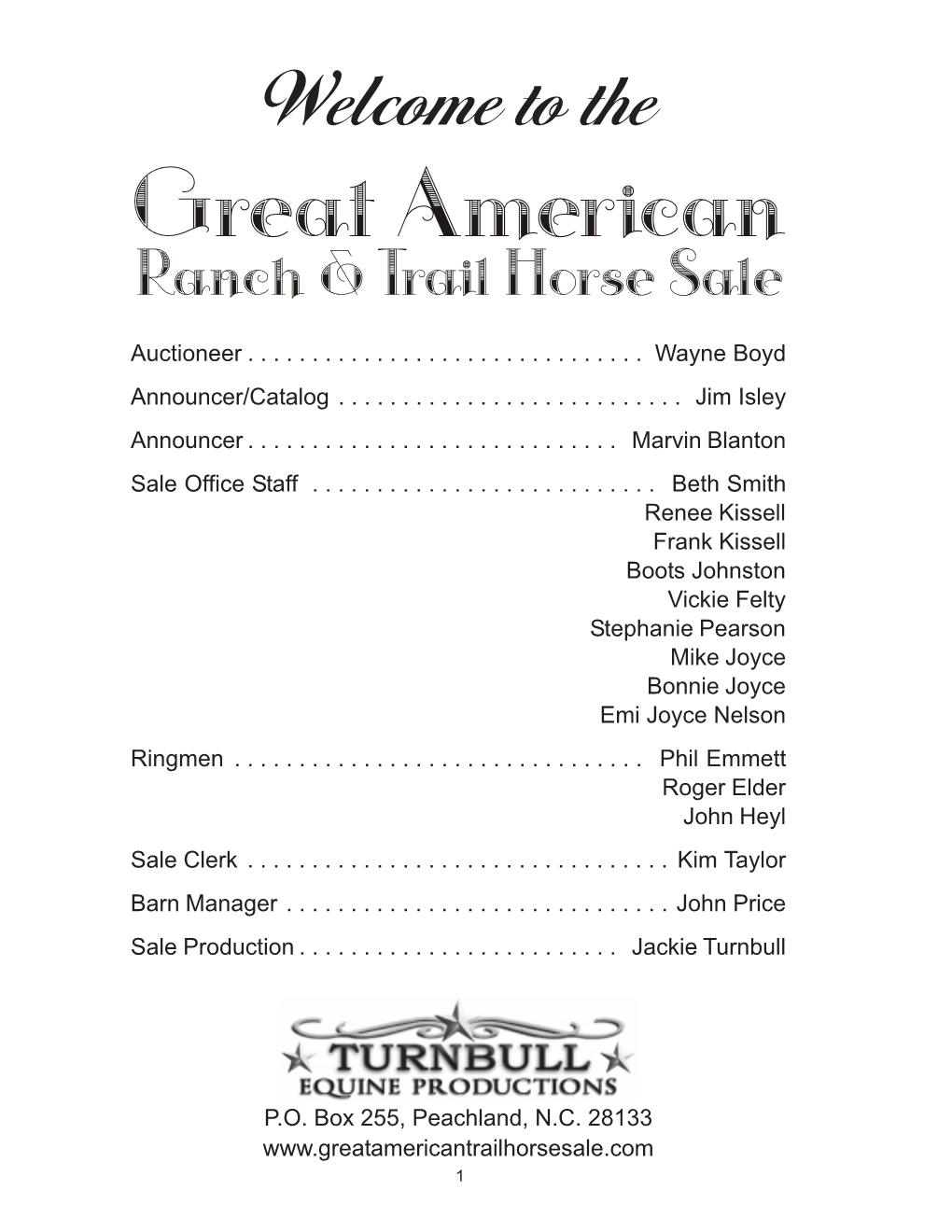 Great American Ranch & Trail Horse Sale